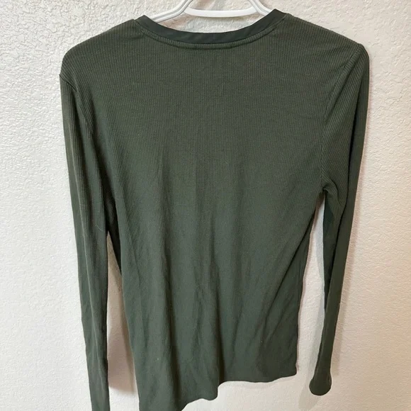 Calvin Klein Jeans Olive Long Sleeve Henley - Picture 4 of 4